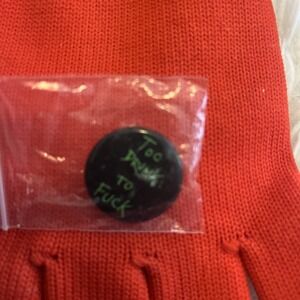SS14 Supreme Too Drunk too F uck Dead Kennedys pin Black Green button Vintage